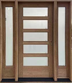 Mahogany Door with Frosted Glass and AC 101 Sidelites