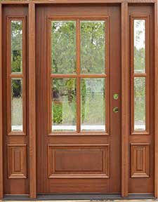 Mahogany 4 Lite Door with Sidelites