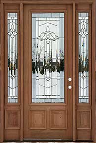 B-250 Mystic - Mahogany Exterior Door with 2 Sidelites