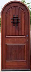 Sapele Mahogany Round Top Door V-Grooves Speakeasy